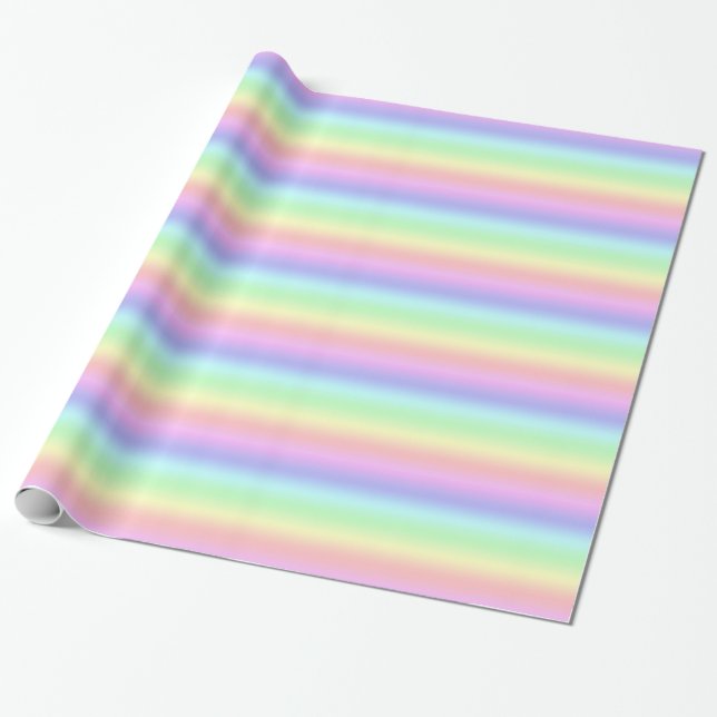 Papier Cadeau Arc-en-ciel en pastel (Déroulé)