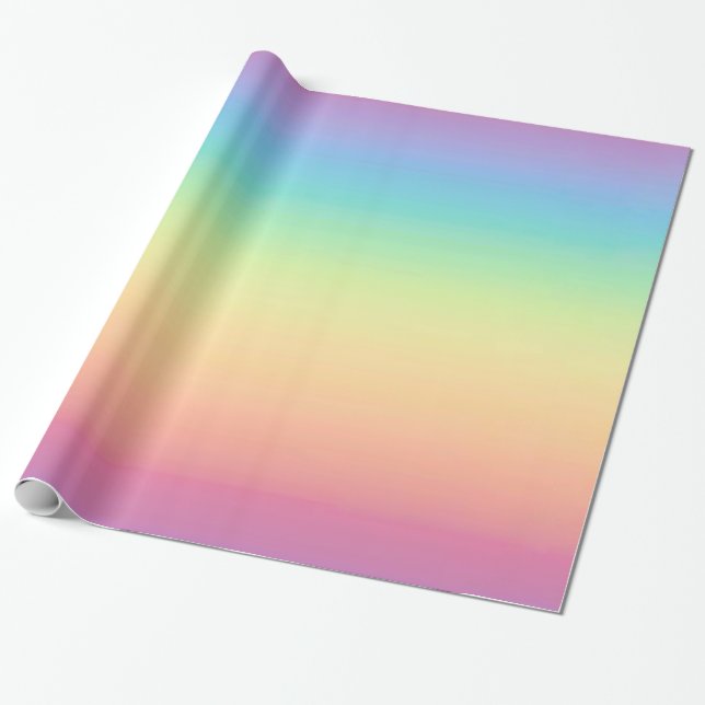 Papier Cadeau Arc-en-ciel en pastel Ombre (Déroulé)