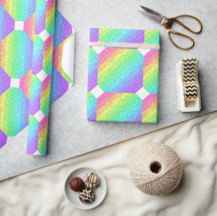 Papier Cadeau Arc-en-ciel géométrique