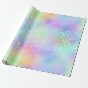 Papier Cadeau Arc-en-ciel Iridescente huile et Parties scintilla