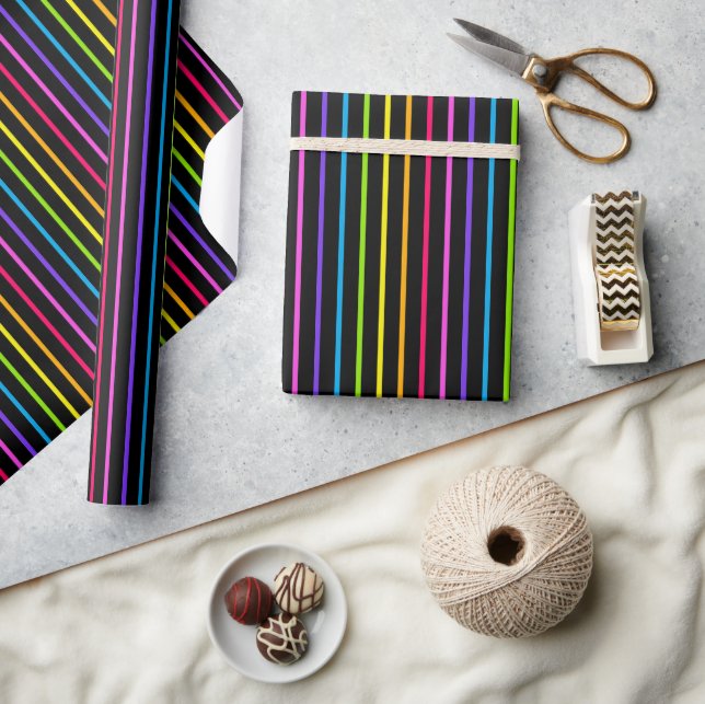 Papier cadeau Arc-en-ciel rayé 8.2 (Artisanat)