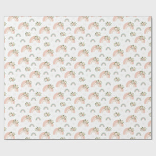 Papier Cadeau Arc-en-ciel rose floral