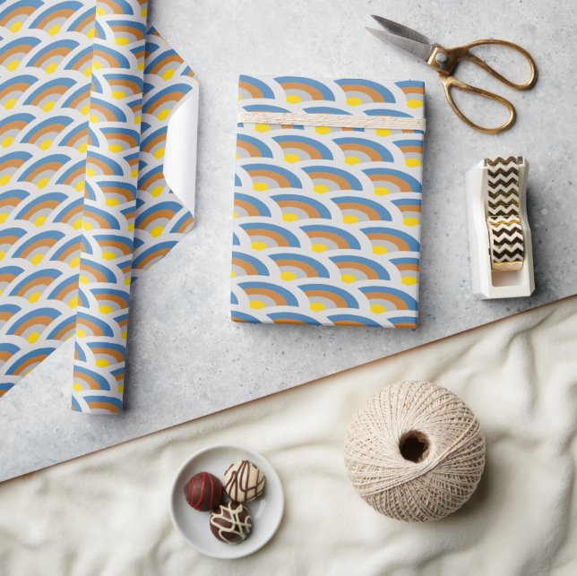 Papier Cadeau arc-en-ciel Waves minéral (Artisanat)