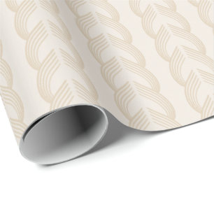Papier Cadeau Arches de ruban Art déco en champagne et ivoire