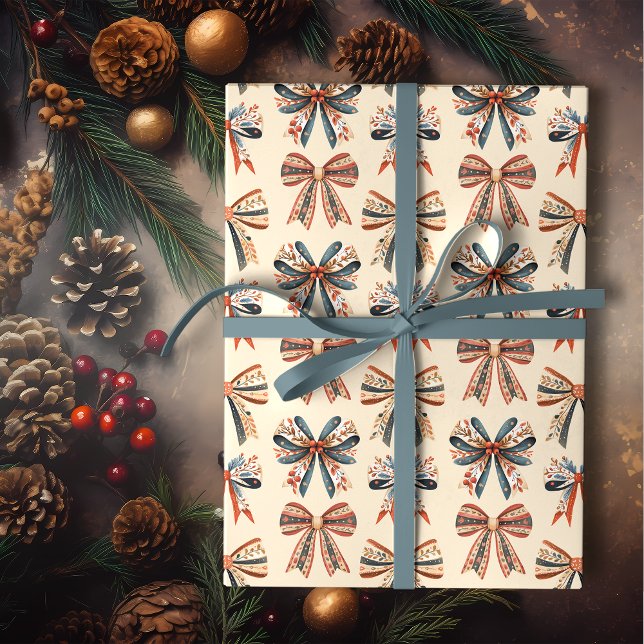 Papier Cadeau Arcs de Noël Art Populaire Scandi (Créateur téléchargé)