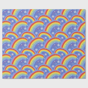 Papier Cadeau Arcs-en-ciel colorés sur Arrière - plan violet