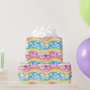 Papier Cadeau Arcs-en-ciel et Nuages