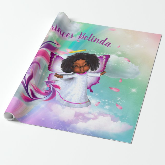 Papier Cadeau Arcs-en-ciel, Nuages fluides, Baby shower des étoi (Déroulé)