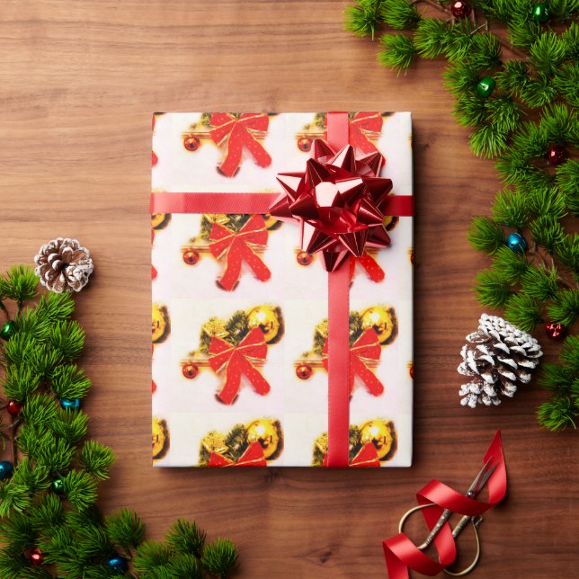 Papier Cadeau Arcs rouges de Noël (Cadeau de vacances)