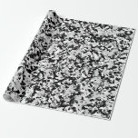 Papier Cadeau Arctique Blanc Gris Noir Camo Camouflage Fête<br><div class="desc">Papier d'emballage</div>
