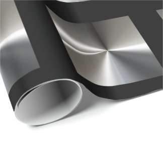 Papier Cadeau Argent chic et noir