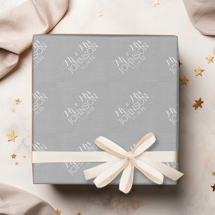 Papier Cadeau Argent couleur solide - Mr & Mrs Wedding Favors