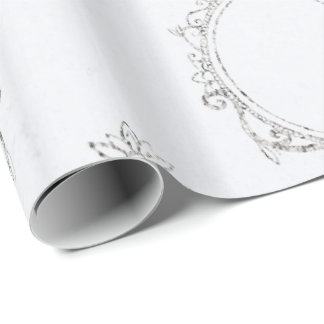 Papier Cadeau Argent Et Blanc Vintage