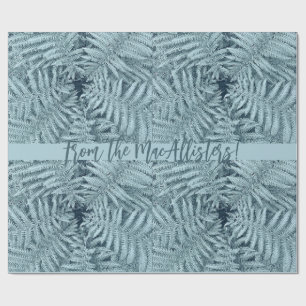 PAPIER CADEAU ARGENT NOUVELLE-ZÉLANDE LEAFY FERN PERSONNALISÉ KI