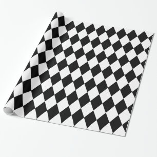 Papier Cadeau Arlequin noir et blanc