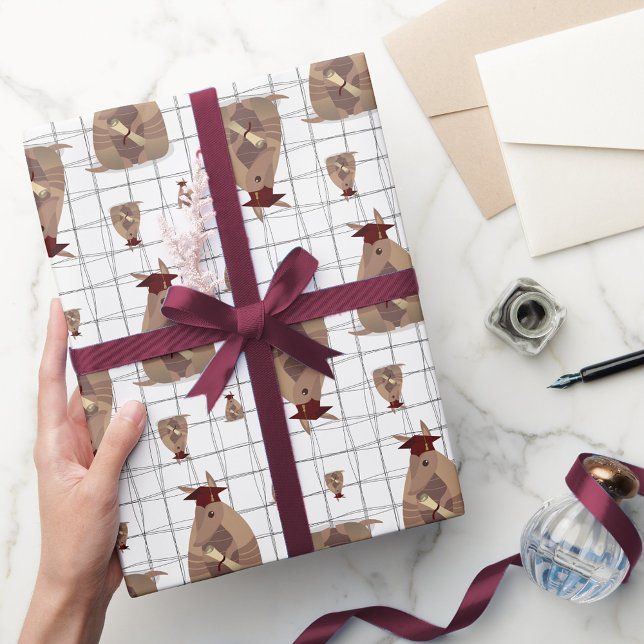 Papier Cadeau Armadillo, diplômé du Maroon Texas (Créateur téléchargé)
