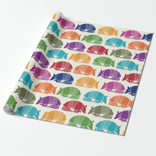 Papier Cadeau Armadillos coloré à motifs (Déroulé)