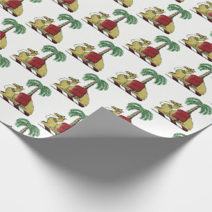 Papier Cadeau Armoiries de couleur palmier chameau héraldique