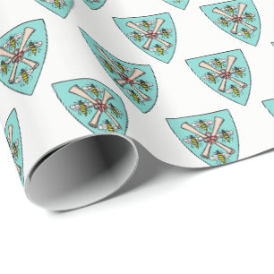Papier Cadeau Armoiries Vintage 4 Abeilles Rouleaux sur Bouclier
