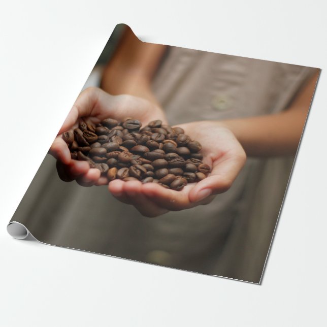 Papier Cadeau Arôme de fèves de café torréfié (Déroulé)