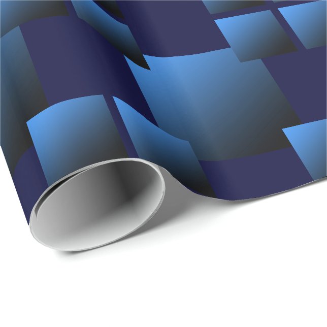 Papier Cadeau Arrière - plan Abstrait de dégradé noir bleu (Coin rond)
