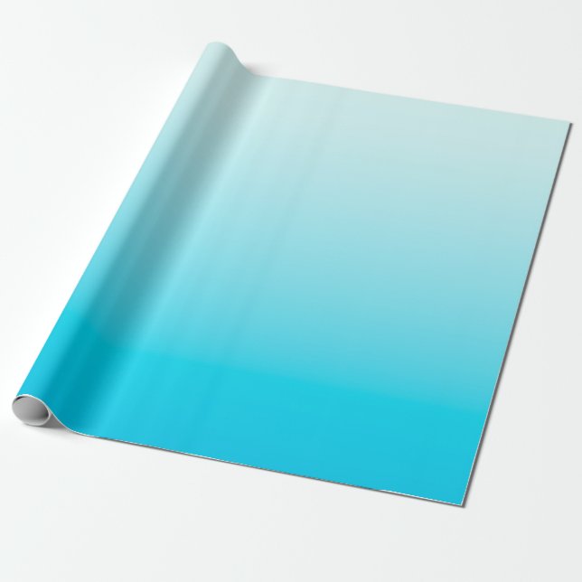 Papier Cadeau Arrière - plan Aqua blue ombre (Déroulé)