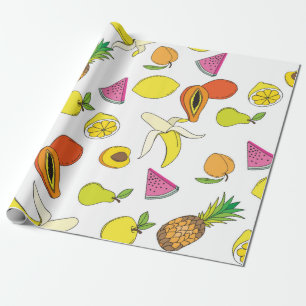 Papier Cadeau Arrière - plan aux fruits juteux. Patte de fruits