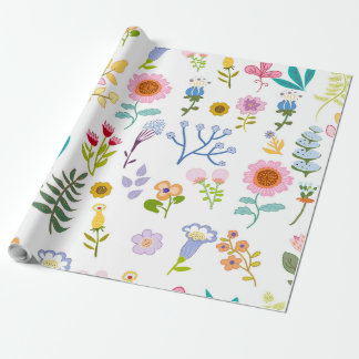 Papier Cadeau arrière - plan botanique d'été fleuri
