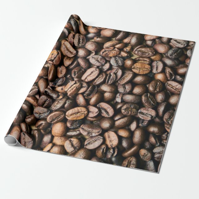 Papier Cadeau Arrière - plan Brown de grain de café (Déroulé)