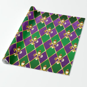 Papier Cadeau Arrière - plan de bijoux Mardi Gras