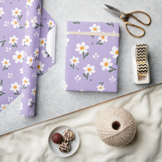 Papier Cadeau Arrière - plan de fleurs (Artisanat)