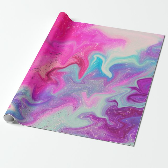 Papier Cadeau Arrière - plan de peinture mixte (Déroulé)