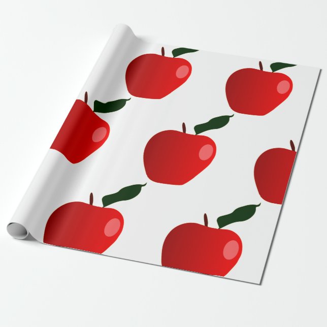 Papier Cadeau Arrière - plan de pomme rouge transparent (Déroulé)
