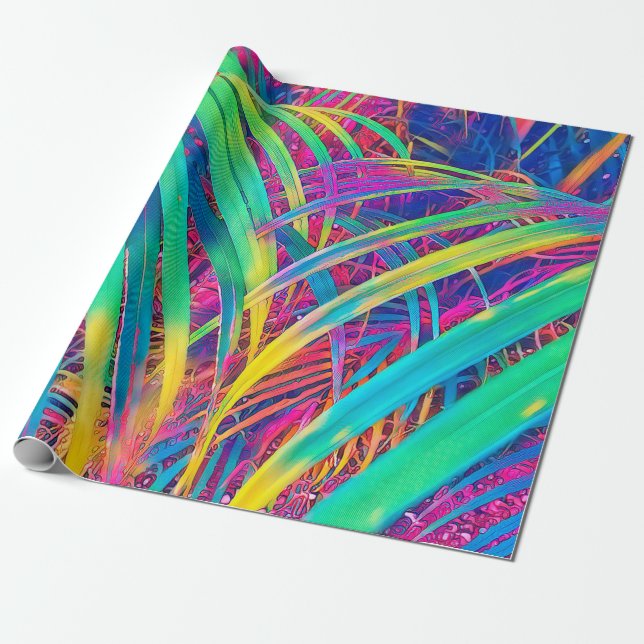 Papier Cadeau Arrière - plan de texture de feuille de palme trop (Déroulé)