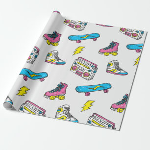 Papier Cadeau Arrière - plan de thème vintage avec patinage ra