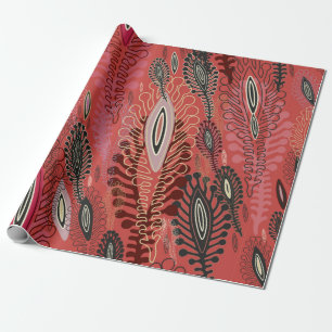 Papier Cadeau Arrière - plan décoratif transparent rouge avec v