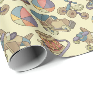 Papier Cadeau Arrière - plan des icônes de jouets