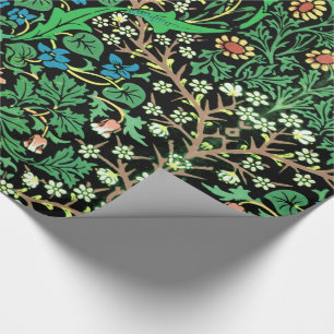 Papier Cadeau Arrière - plan floral de William Morris et noir