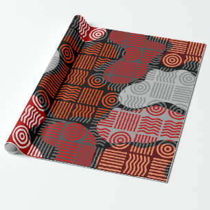 Papier Cadeau Arrière - plan géométrique tribal Brown dans patch