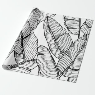 Papier Cadeau Arrière - plan motif de feuille de bananier sans 