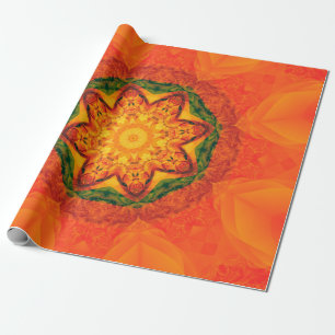 Papier Cadeau arrière - plan orange kaléidoscope Abstrait. Belle