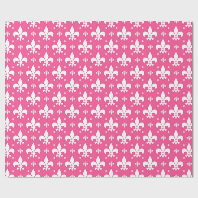 Papier Cadeau Arrière - plan rose Fleur-de-lis Motif design (Plat)