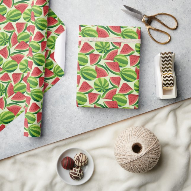 Papier Cadeau Arrière - plan sans couture de pastèque (Artisanat)