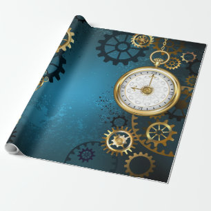 Papier Cadeau Arrière - plan turquoise à vapeur avec Gears