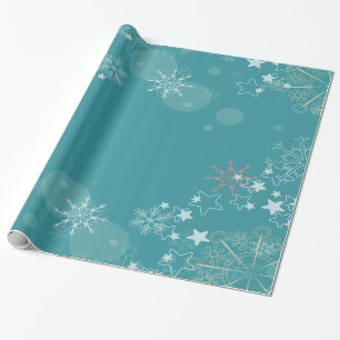 Papier Cadeau Arrière - plan turquoise avec écrêtage des floc