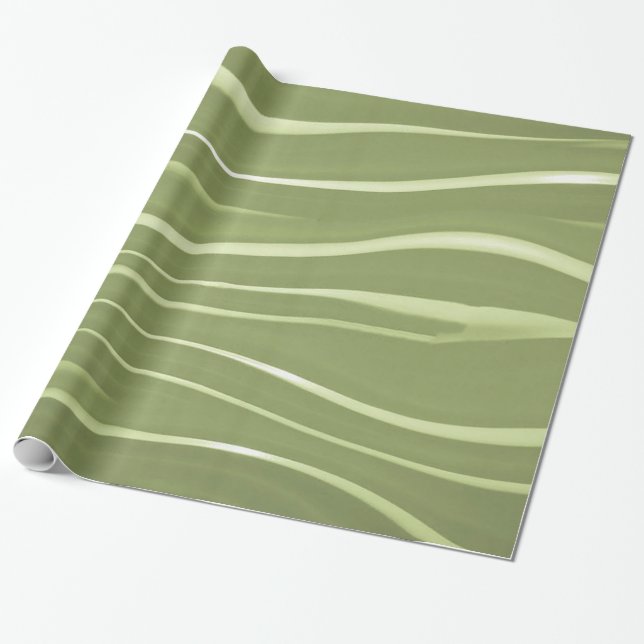 Papier Cadeau Arrière - plan Vert Et Bandes (Déroulé)