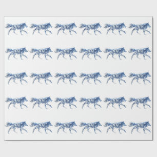 Papier Cadeau Art abstrait de loup : Illustration géométrique d'