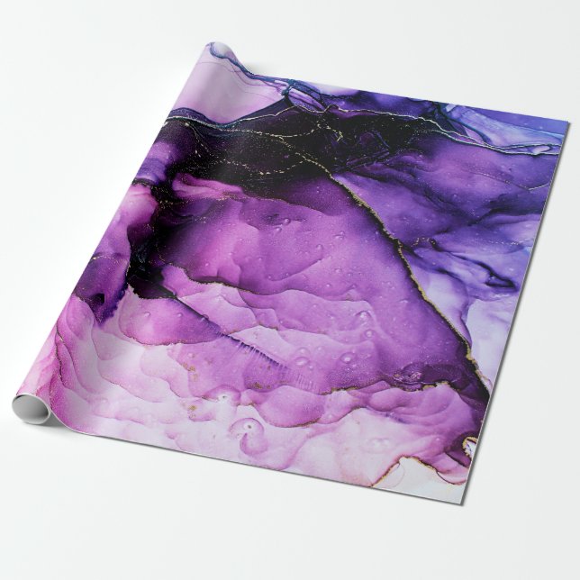Papier Cadeau Art abstrait de luxe peinture fluide arrière - pla (Déroulé)