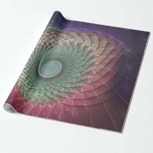 Papier Cadeau Art abstrait d'escargot moderne coloré fractal