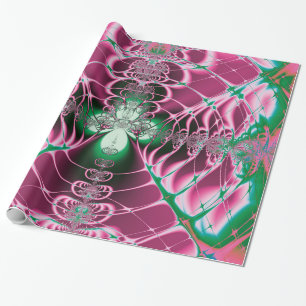 Papier Cadeau Art Abstrait Fleur Rouge